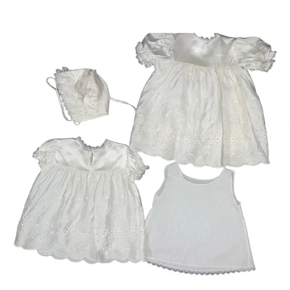Sears | Dresses | Vtg Sears Newborn Baby Christening Gown Dress 4 Piece Lace  Embroidery Ivory Euc | Poshmark
